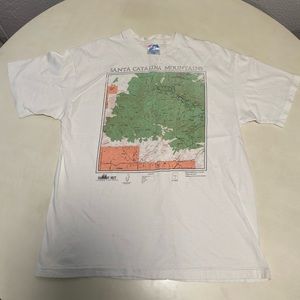Vintage Summit Hut Santa Catalina Mountains Arizona Map T shirt Large